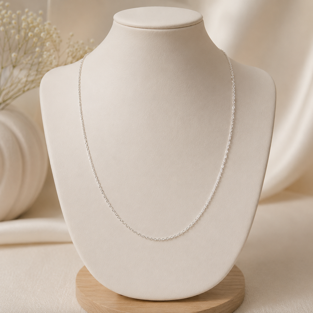 925 sterling silver classic oval link chain for women