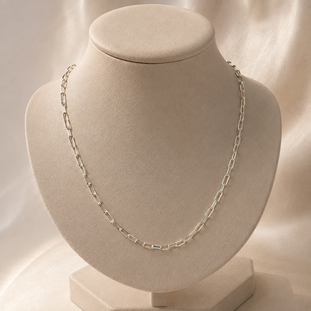 925 sterling silver rectangular link chain for women