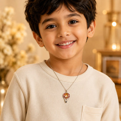 Colorful Parachute Enamel Pendant in 925 Sterling Silver for Kids
