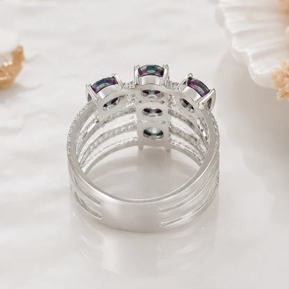 Mystic Topaz Multi Band Ring 925 Silver